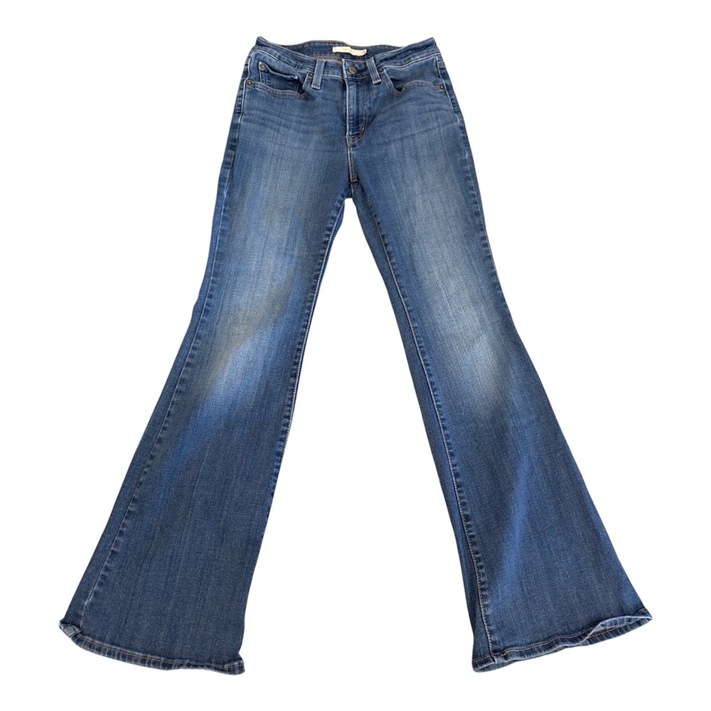 Levis 726 Flare Jeans Womens 28 Blue High Rise Stretch Denim Medium Wash
